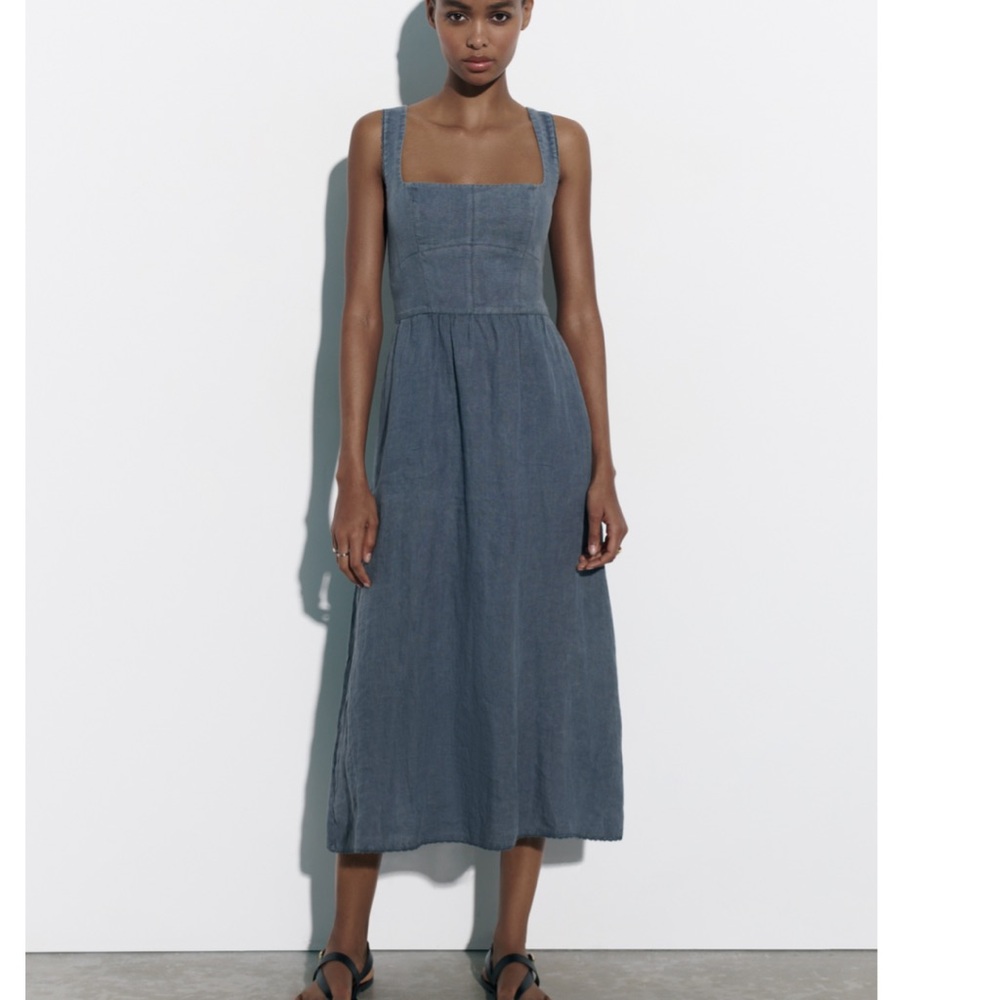 Zara Midi Linen Dress